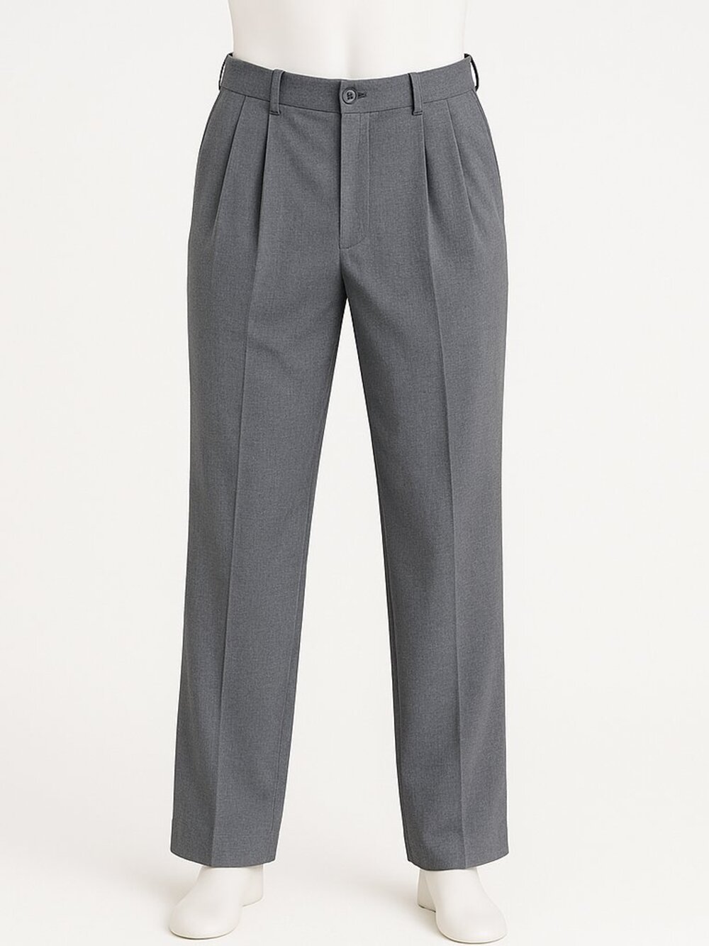Louis Raphael Men's Gray Pleated Dress Pants